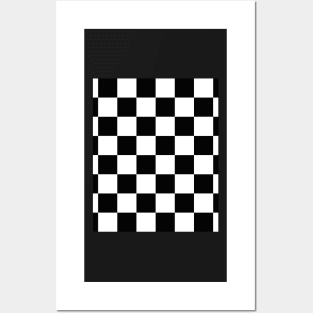 Black and White Chequered Print Posters and Art